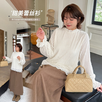 伊诺大码女装深蓝宽松设计感植绒牛仔裤2025冬保暖显瘦长裤433776详情7