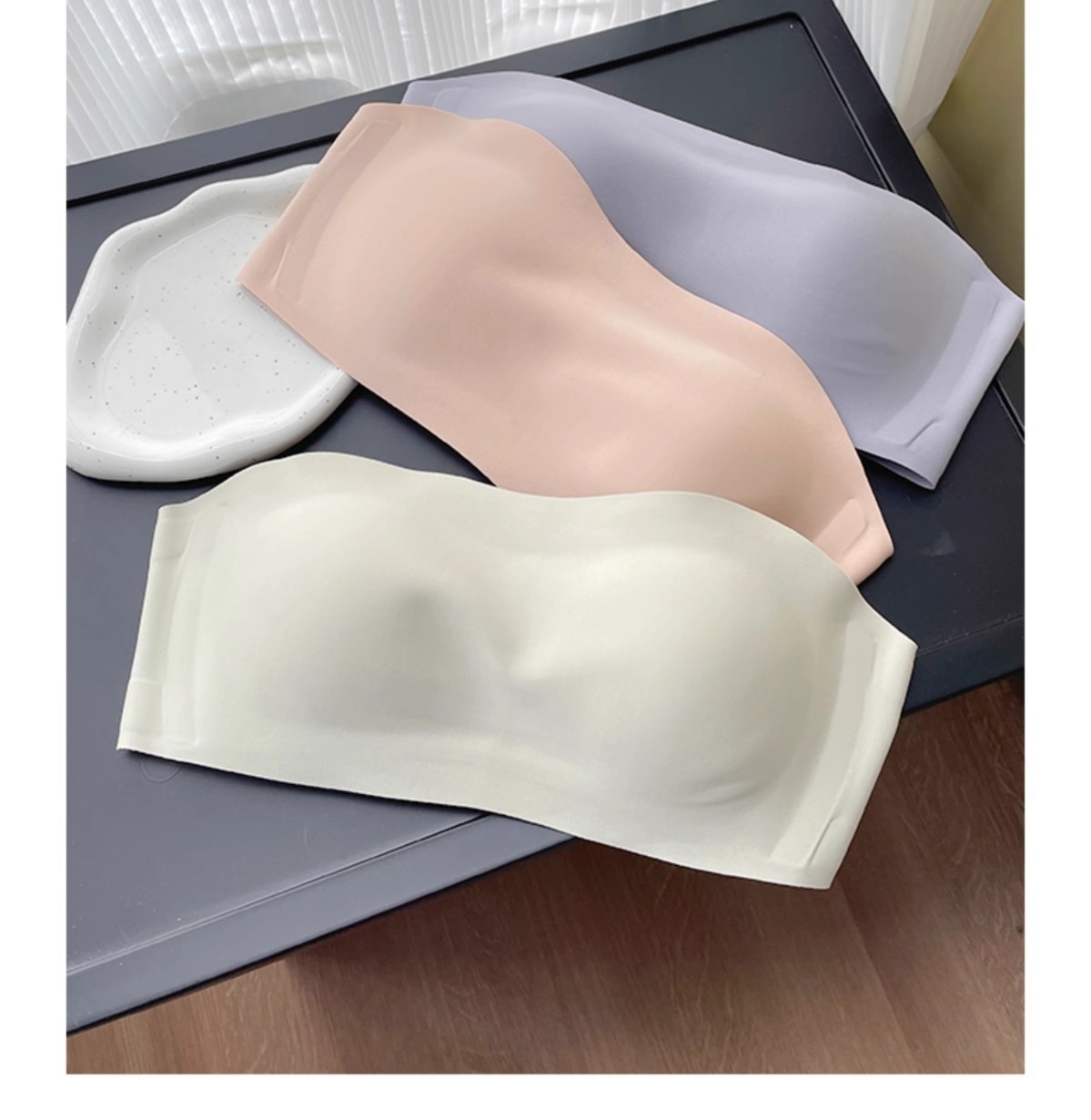 夏季防滑聚拢无痕防滑抹胸式无钢圈透气文胸罩可拆卸肩带内衣少女详情10