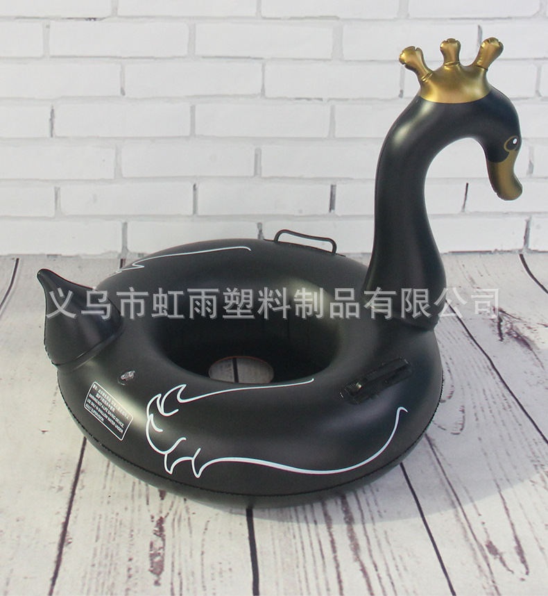 扶手黑天鹅水上充气儿童玩具座圈带翅膀防侧翻游泳圈婴儿坐圈批发详情8