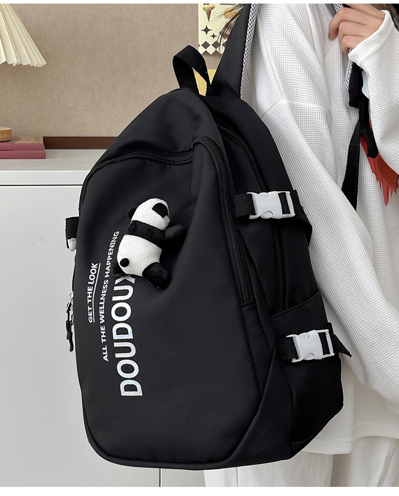 新款时尚休闲书包少女中学生双肩包高颜值大容量情侣双肩电脑包详情27