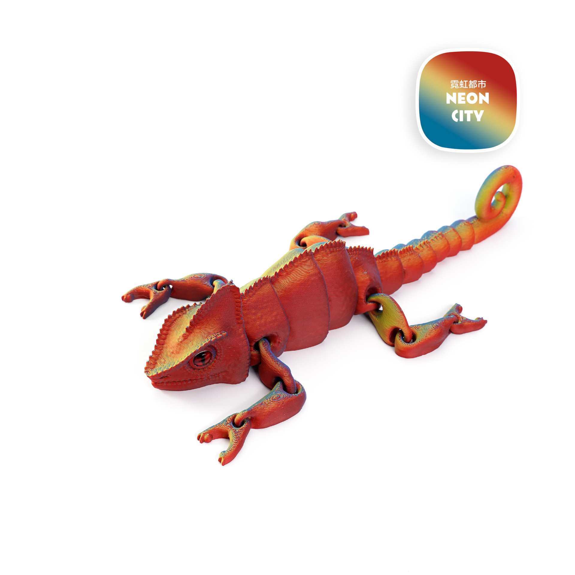 3D printed cross-border best-selling chameleon animal figurines, cute and adorable pets, movable one-piece joint design pic 7