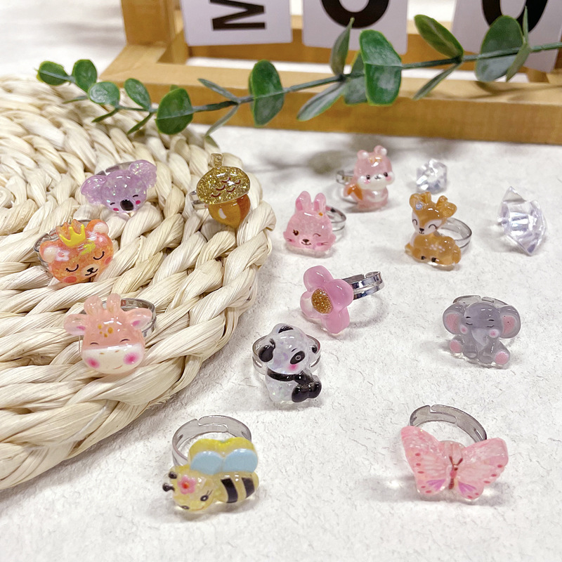 【可以】新款卡通儿童戒指合金可调节戒指女童手饰幼儿园戒指礼物详情12