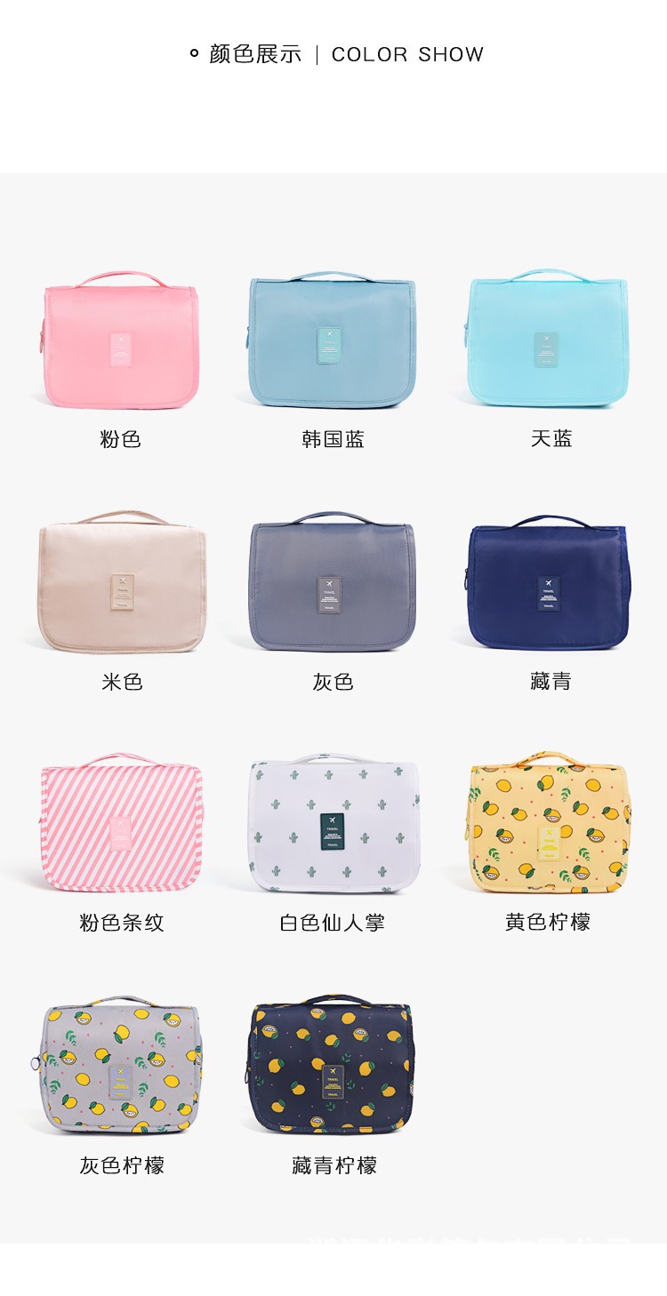 Dry-wet separation hook toiletry bag, portable travel storage bag, large capacity Oxford cloth toiletry bag for cross-border use pic 4