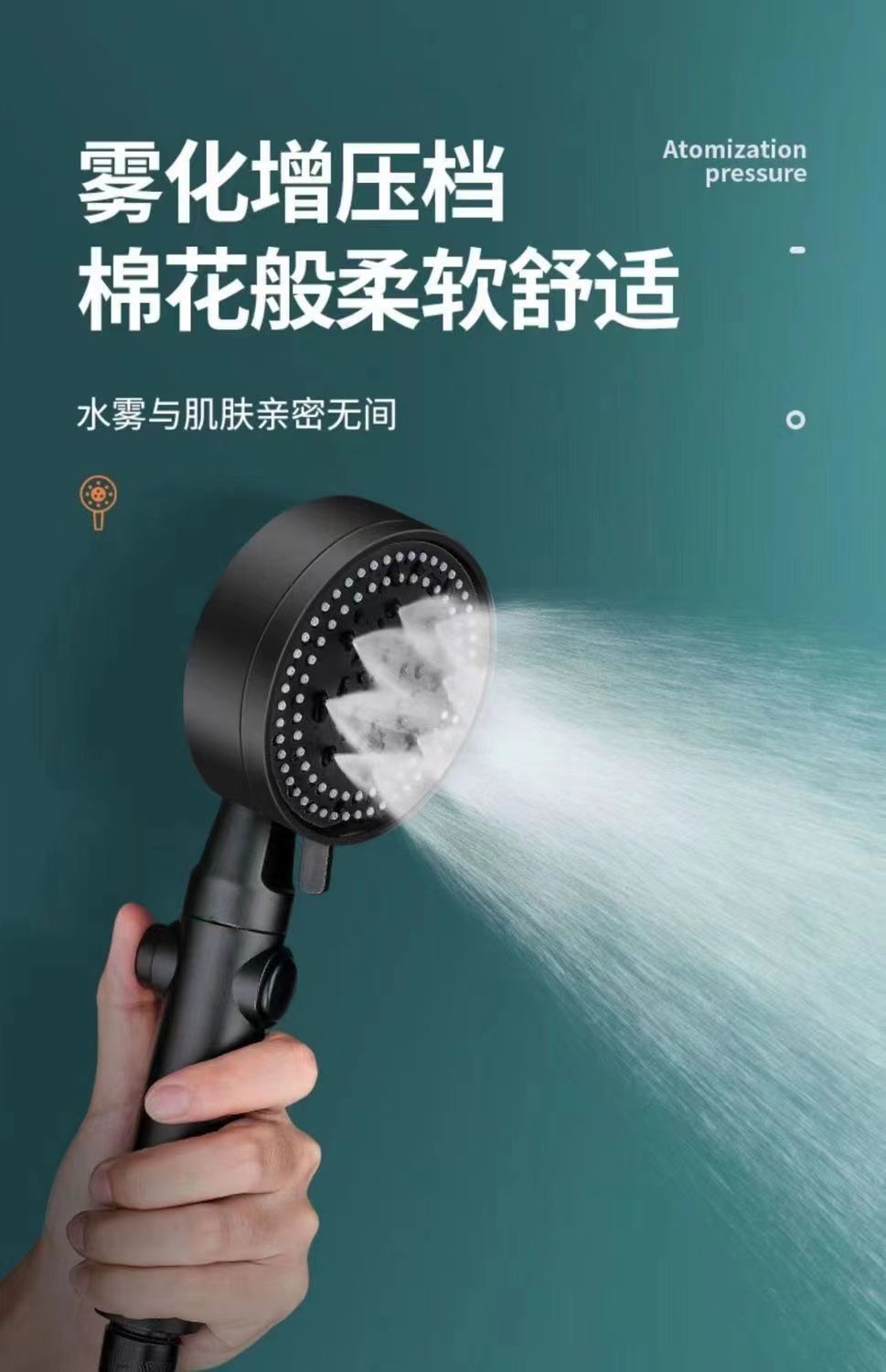 Upgraded multi-functional powerful pressure-increasing showerhead with five adjustable Settings, handheld nozzle, shower room, shower filter, and showerhead pic 6