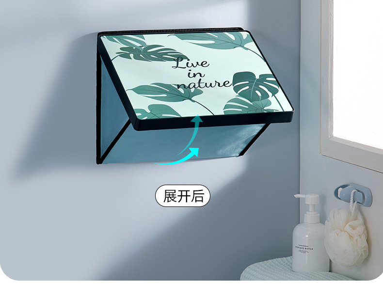 浴室收纳柜防水壁画折叠免打孔壁挂储物柜卫生间洗澡放衣服置物架详情8