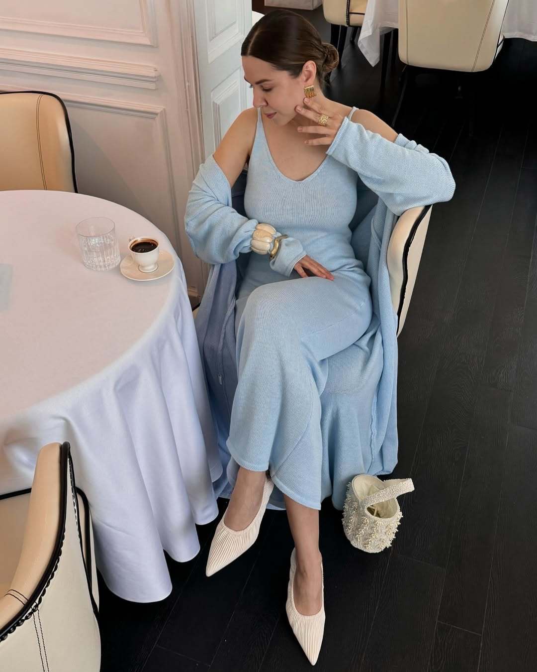 2025 Cross-border Bestseller Pure Cotton Knitted Set: Sexy Deep V halter long Dress + Lazy cardigan: Soft and skin-friendly pic 25