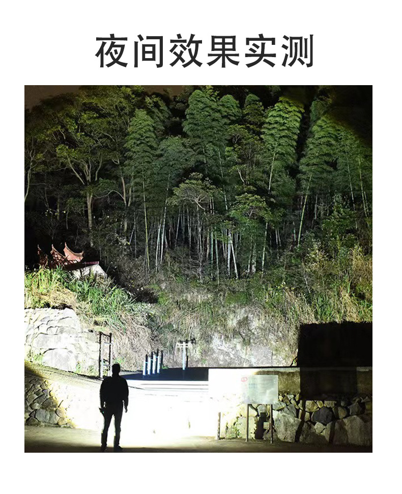 跨境新款XHP50强光手电户外防身铝合金大功率USB充电强光电筒P70详情2
