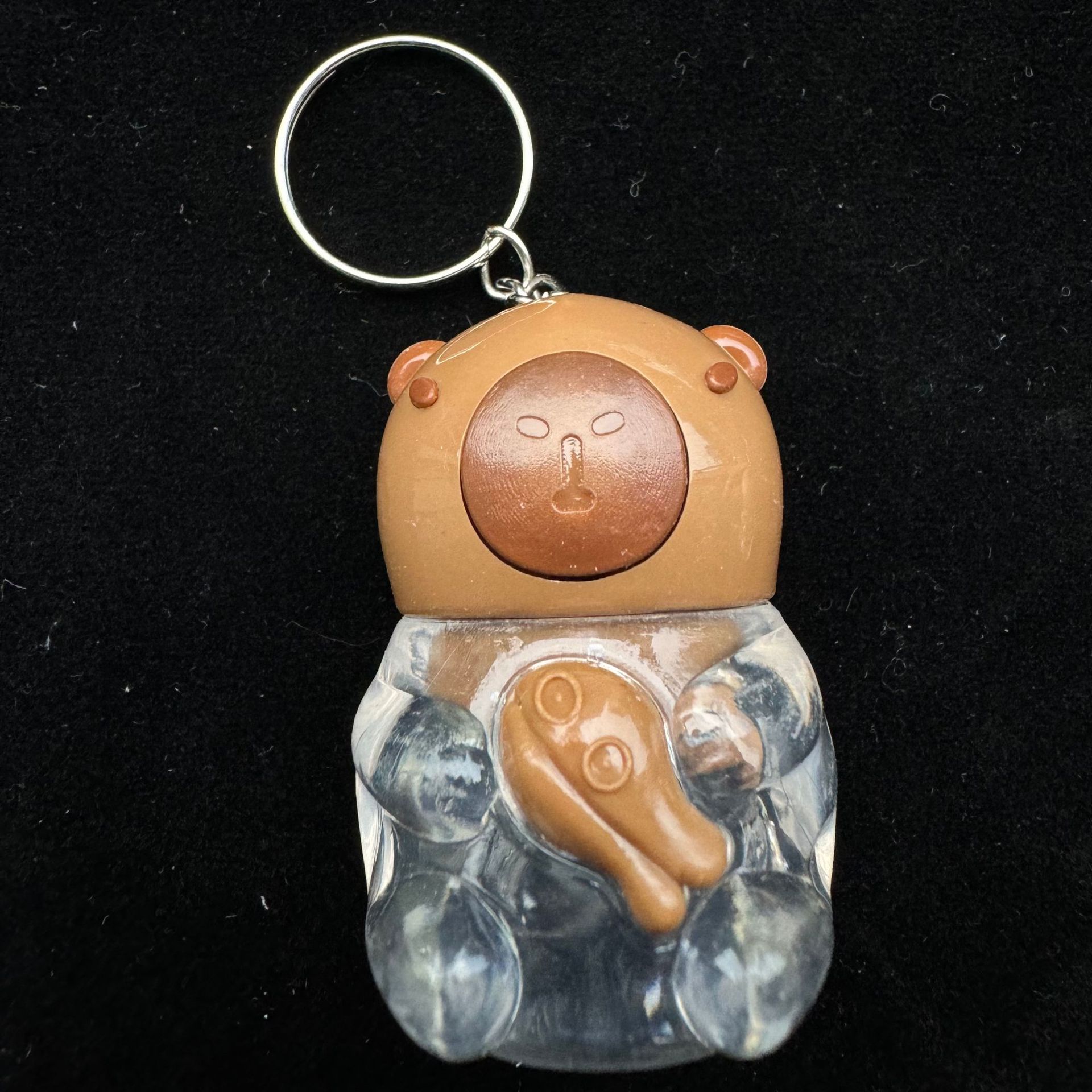 Macaron cartoon bear quicksand keychain pendant shell-shaped small item pic 4