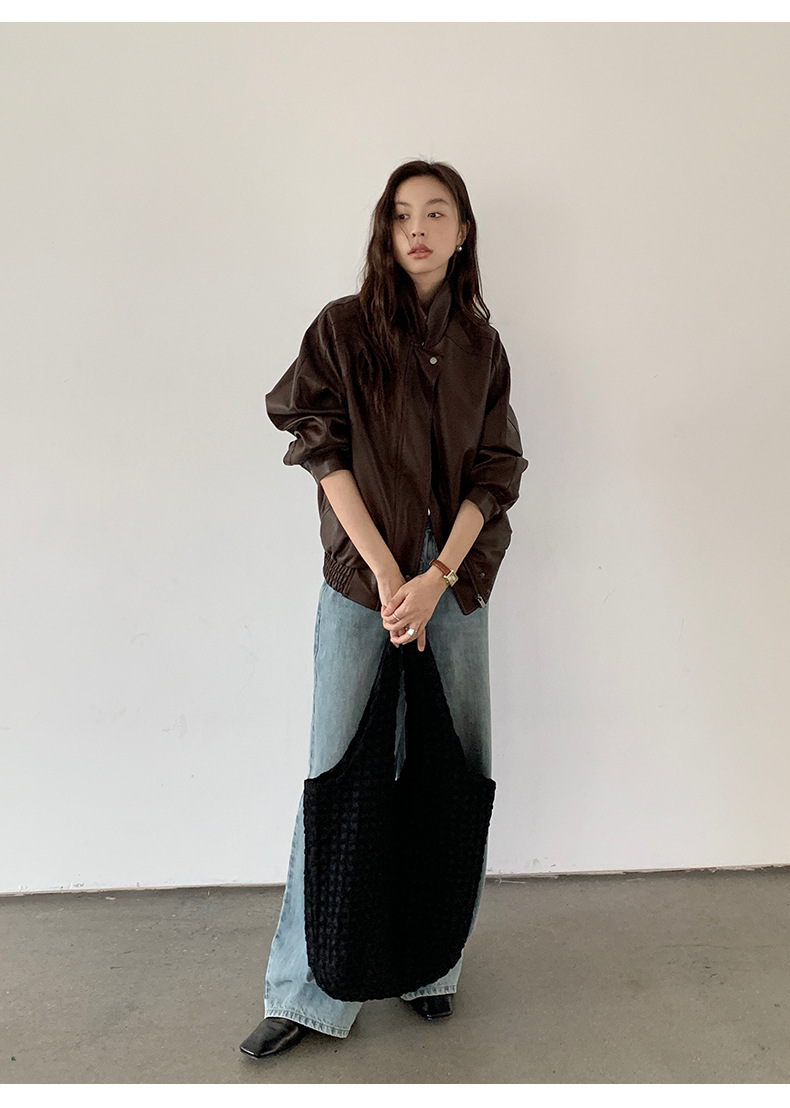THE MIND高级感PU皮衣夹克2025秋新款韩版时尚小个子外套女A9079详情10