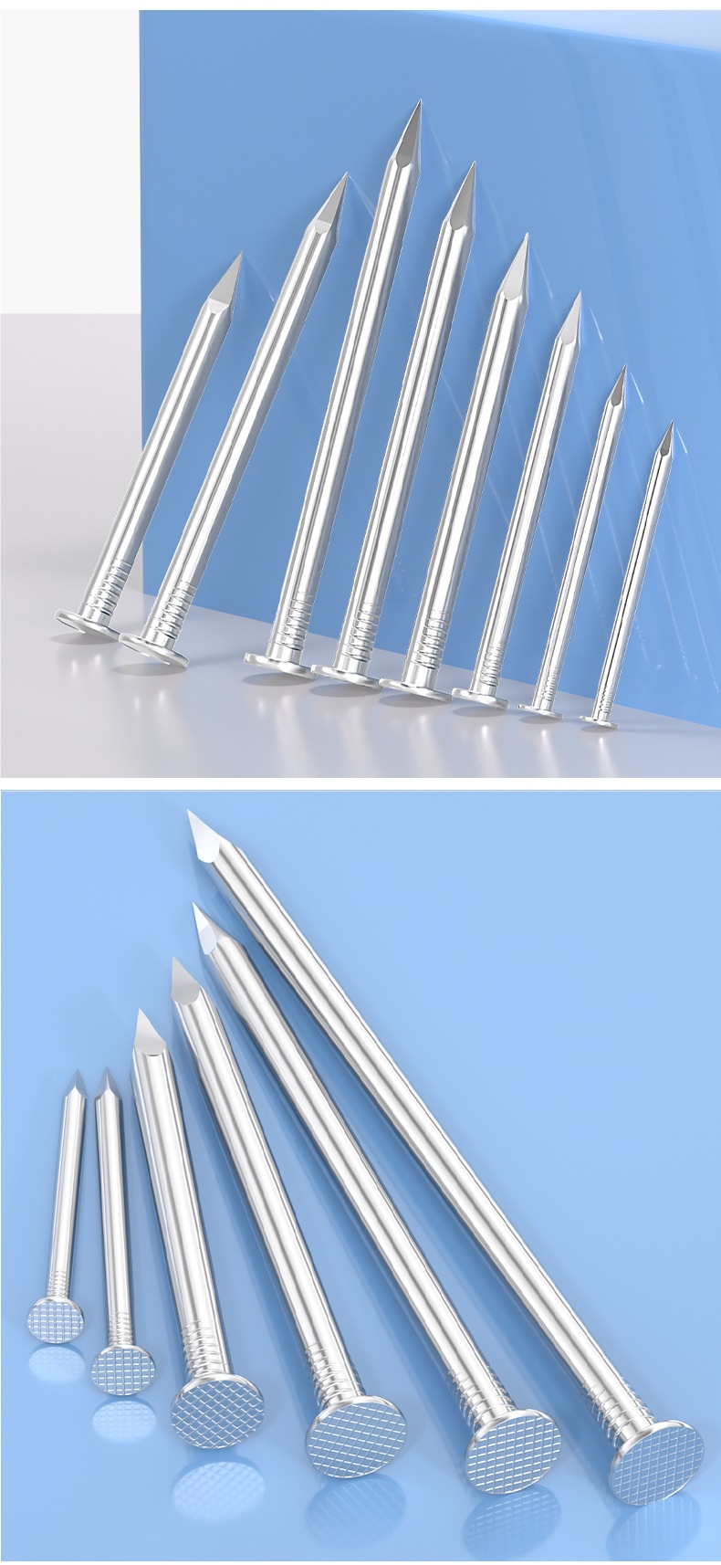 304/201不锈钢圆钉钢钉元钉木工木头挂画钉加长洋钉铁钉地板钉子详情4