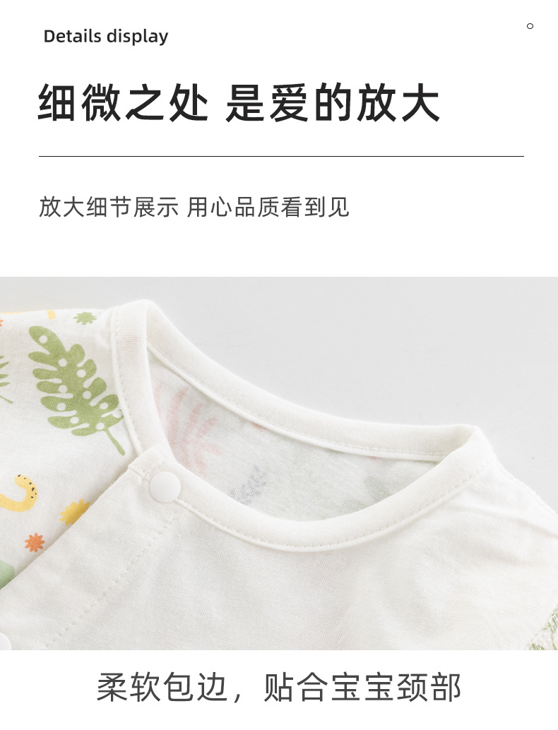 Summer thin pure cotton one-piece suit for newborn babies, new baby dress for boys and girls to crawl out, monk dress pic 8
