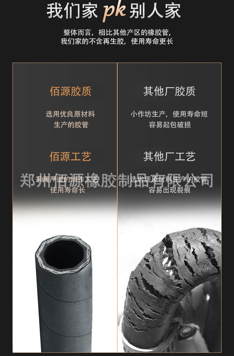 高压钢丝胶管耐磨高压抽水管厂家矿用埋吸胶管抽沙胶管大口径胶管详情5