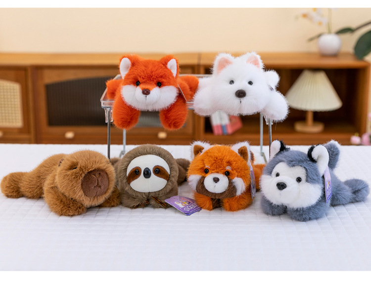 Cartoon capybara plush toy, West Highland dog, home panda figurine, car fox decoration, office sloth pic 15