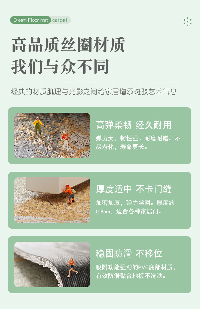 喜庆乔迁入户门垫耐脏耐磨丝圈地垫可裁剪大门口除尘家用地毯详情4