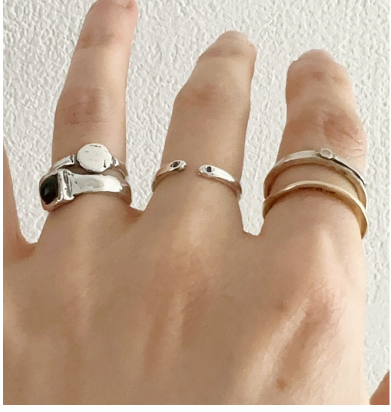 S925纯银韩版小众设计感复古做旧戒指韩系简约博主款个性指环批发详情9