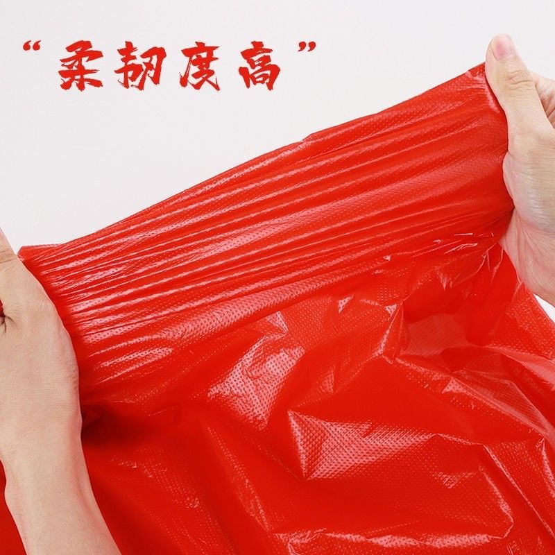 加厚红色塑料批发袋子背心购物袋外卖打包袋蔬菜包装袋手提垃圾袋详情2