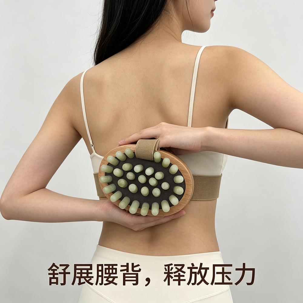 天然岫玉玉石气垫按摩器全身肩颈多功能颈椎按摩器头部按摩梳厂家详情12