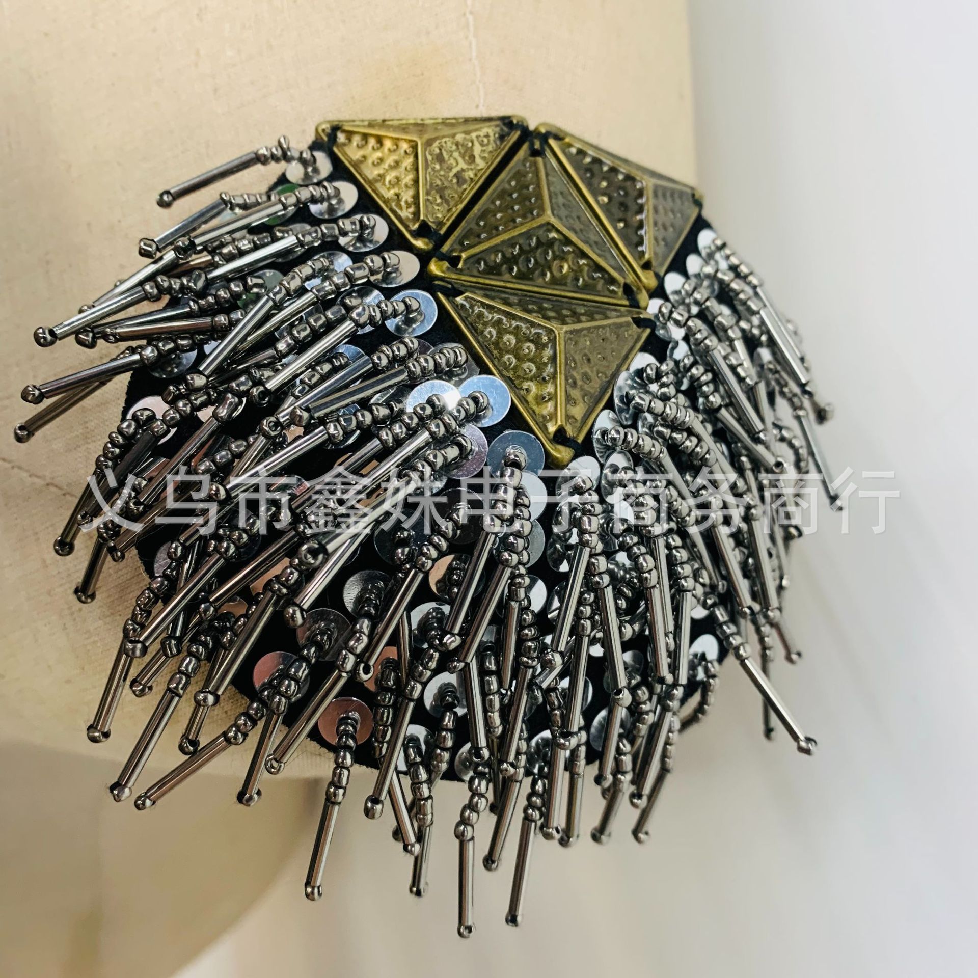三角形肩章管珠吊须流苏服装饰品辅料详情3