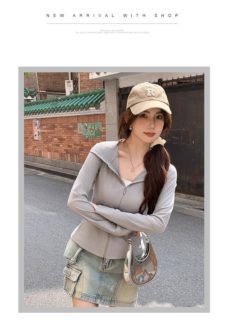 鹅黄色连帽防晒衣女夏季2025新款防紫外线防晒服修身冰丝开衫外套详情36