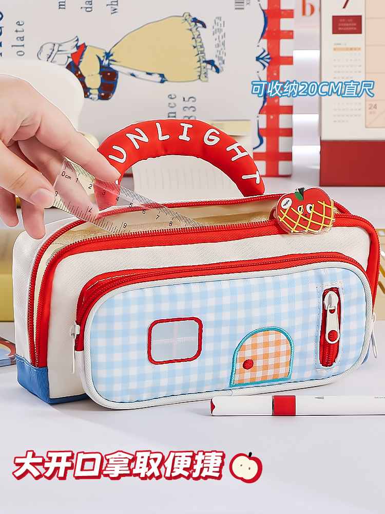 手提多巴胺小房子ins风高颜值笔袋高颜值大容量文具收纳袋文具盒详情5