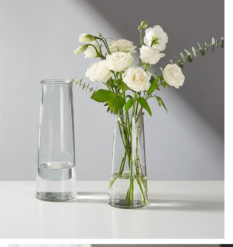 轻奢风透明树纹T型描金玻璃花瓶北欧简约家居装饰摆件干花详情4