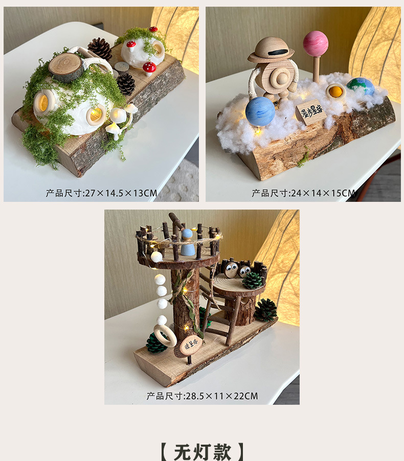 新款diy手工工艺品木屋diy材料包幼儿园益智发光圣诞礼物装饰批发详情4
