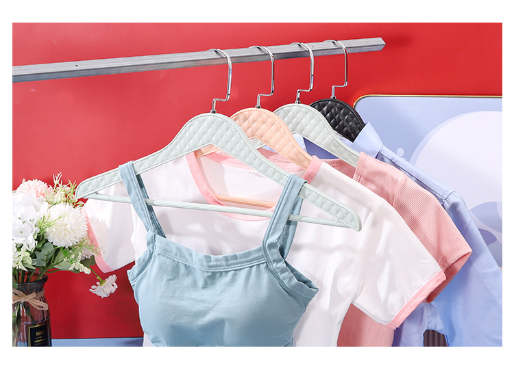Traceless clothes hanger, dormitory anti-slip clothes rack, drying rack, household plastic clothes rack, leather texture pic 11