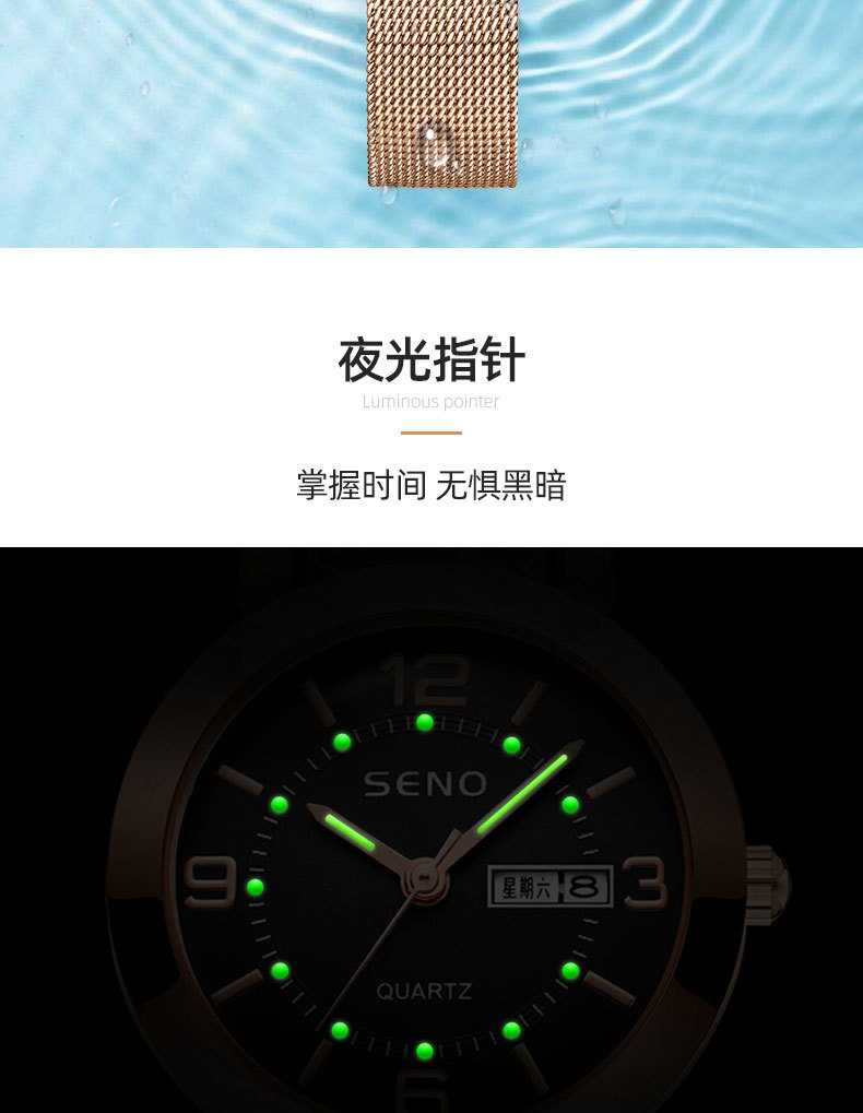 Wholesale of female quartz watches, Milan watches with luminous water resistance and double calendar, female student alloy wristwatches pic 9