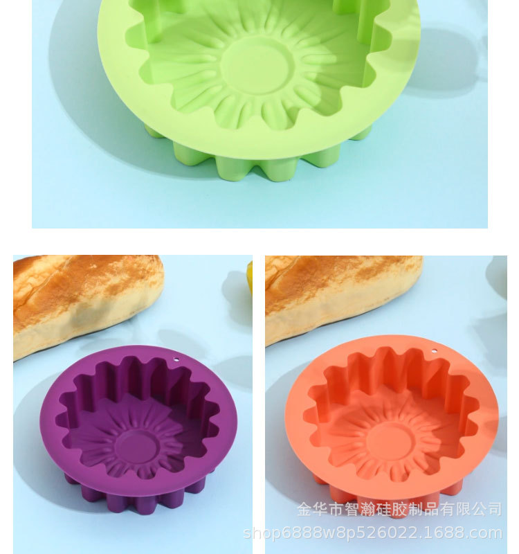 跨境烘焙模具食品级硅胶小雏菊太阳花蛋糕模花型DIY蛋糕模具批发详情7