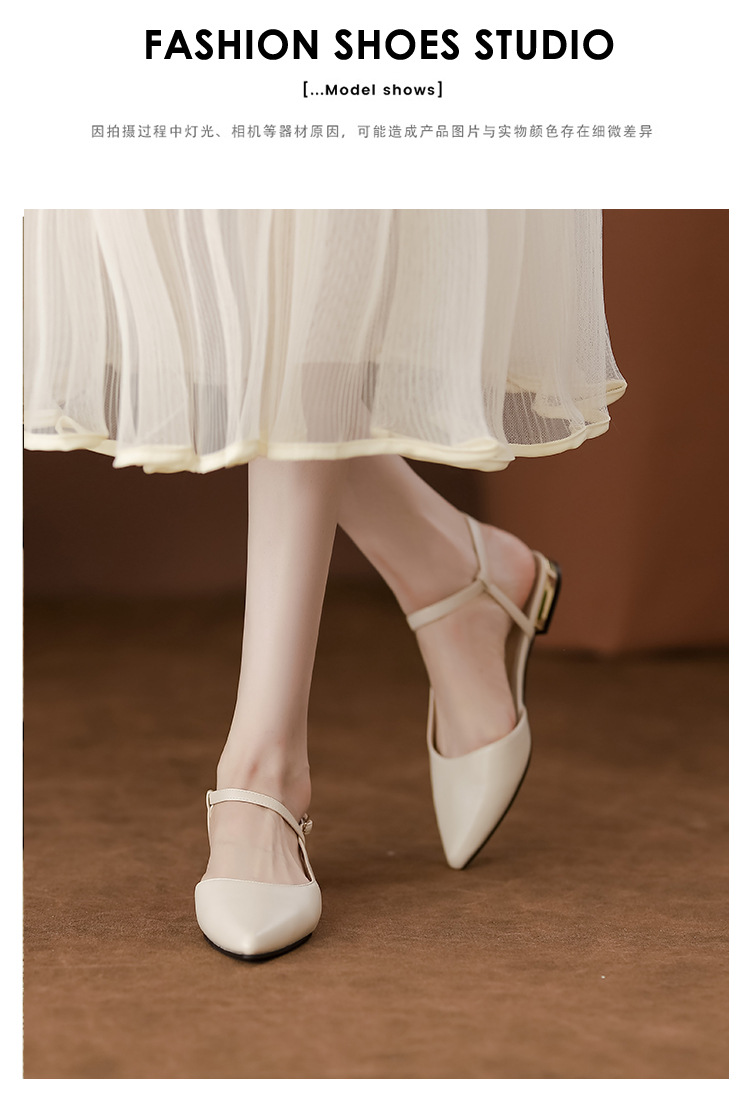 女鞋夏季女2025法式不累脚单鞋舒适平底气质后空包头凉鞋女时尚详情12