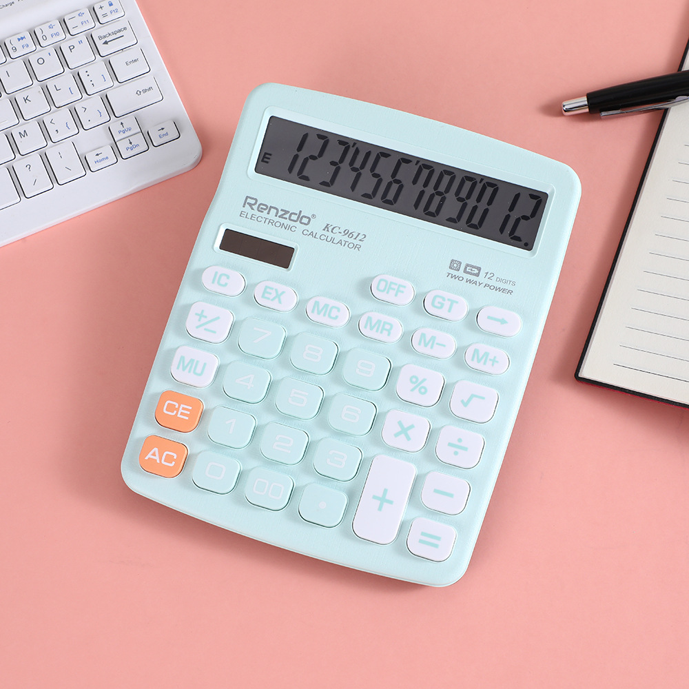 KC-9612 High appearance level financial student calculator, Solar dual power supply calculator, flexible key calculator pic 10