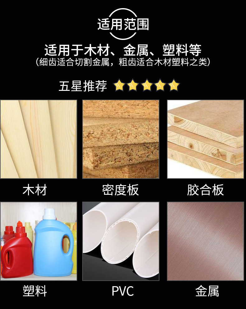 戴恩工具电动曲线锯锯条多功能木工塑料铝金属不锈钢铁切割锯条粗详情2