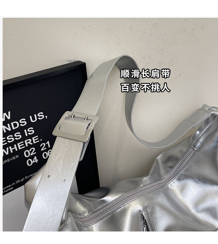 大容量腋下包女2025新款春夏季休闲百搭单肩斜挎包流行通勤饺子包详情2