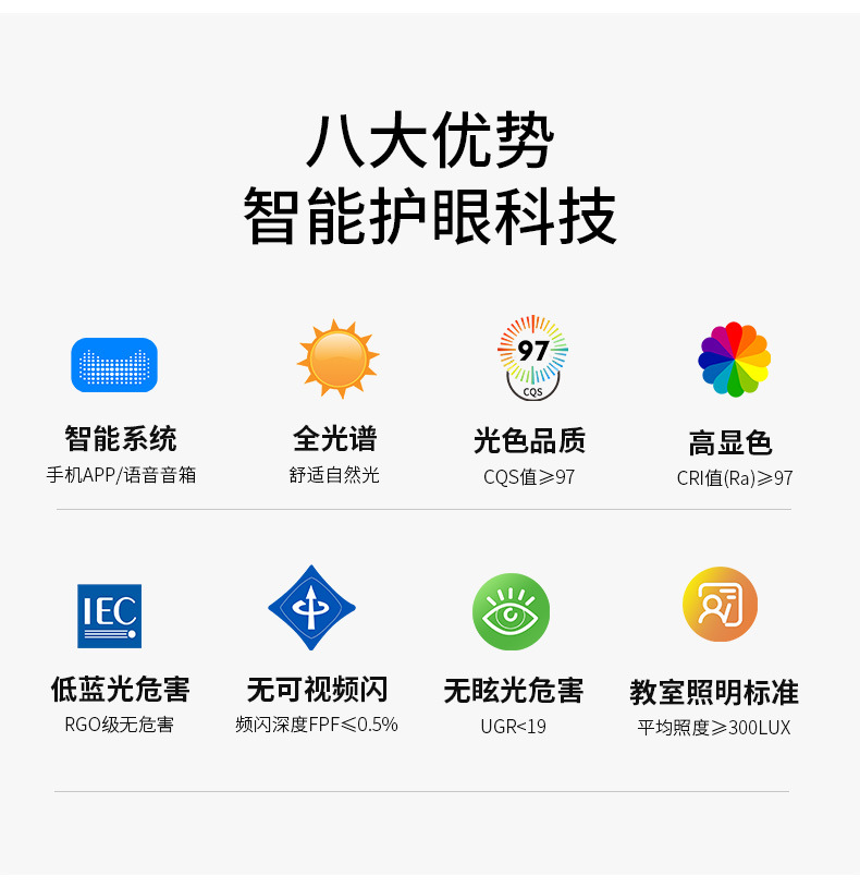 全光谱护眼LED吸顶灯家用客厅创意卧室现代普瑞灯具饰中山全屋详情3