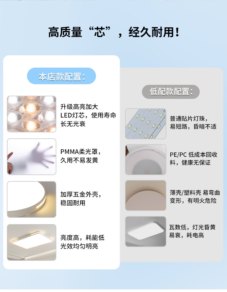 中山灯具厂直销客厅大厅主灯超薄方形米家接入卧室高级感吸顶灯详情5