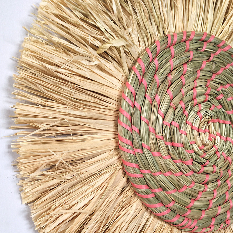 草编墙饰背景墙壁装饰品茅草编织墙饰摩洛哥风装饰品沙发床头挂饰详情2