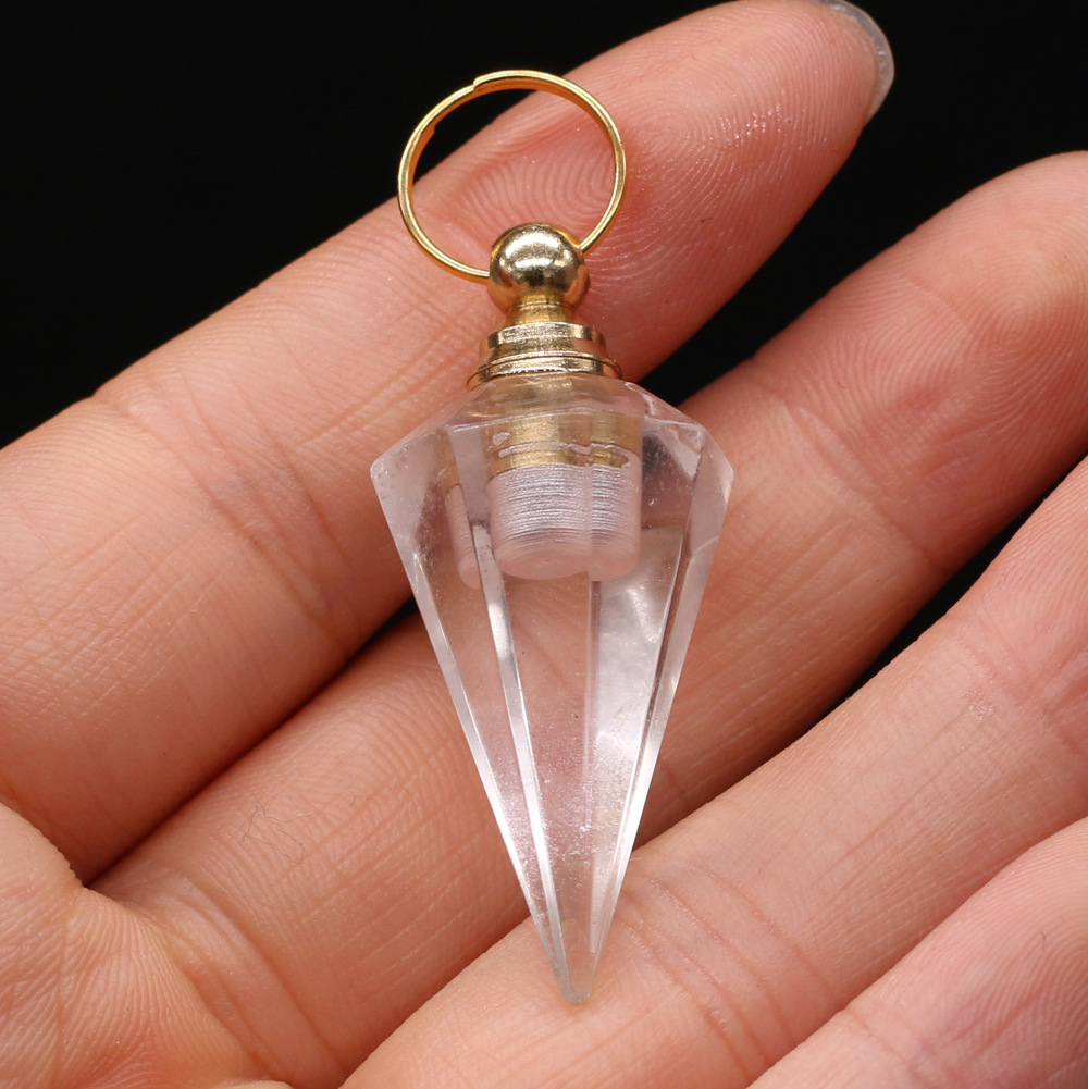 Exquisite natural semi-precious stone perfume bottles, white crystal, various shapes, DIY accessories, fashionable and exquisite wholesale production pic 68