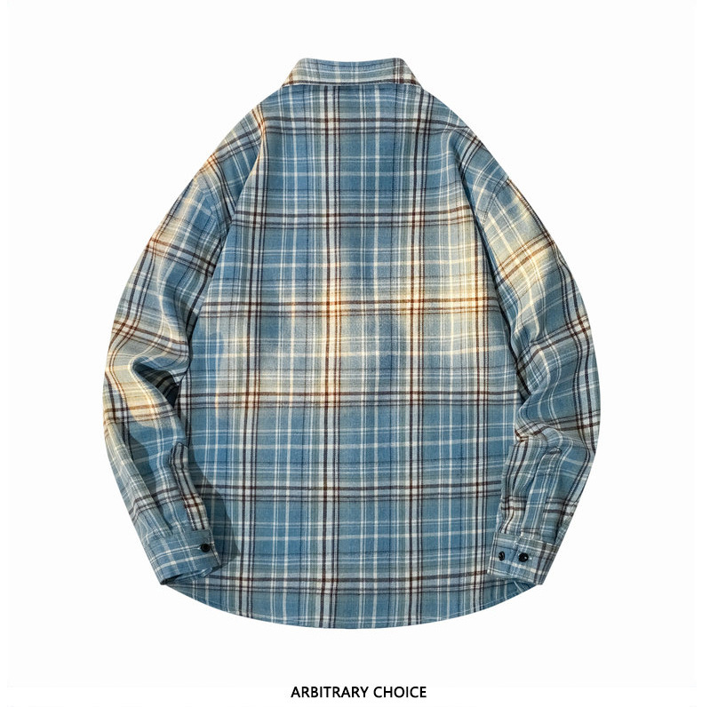 Retro checkered shirt for men 2025 Spring and Autumn new style American casual loose trendy long-sleeved shirt couple coat for men pic 17