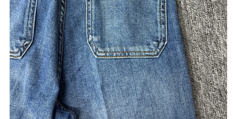 PL blue jeans for men and women, high-waisted loose, casual, versatile, wide-leg trousers with patch pockets, European and American style 2026 new style pic 19