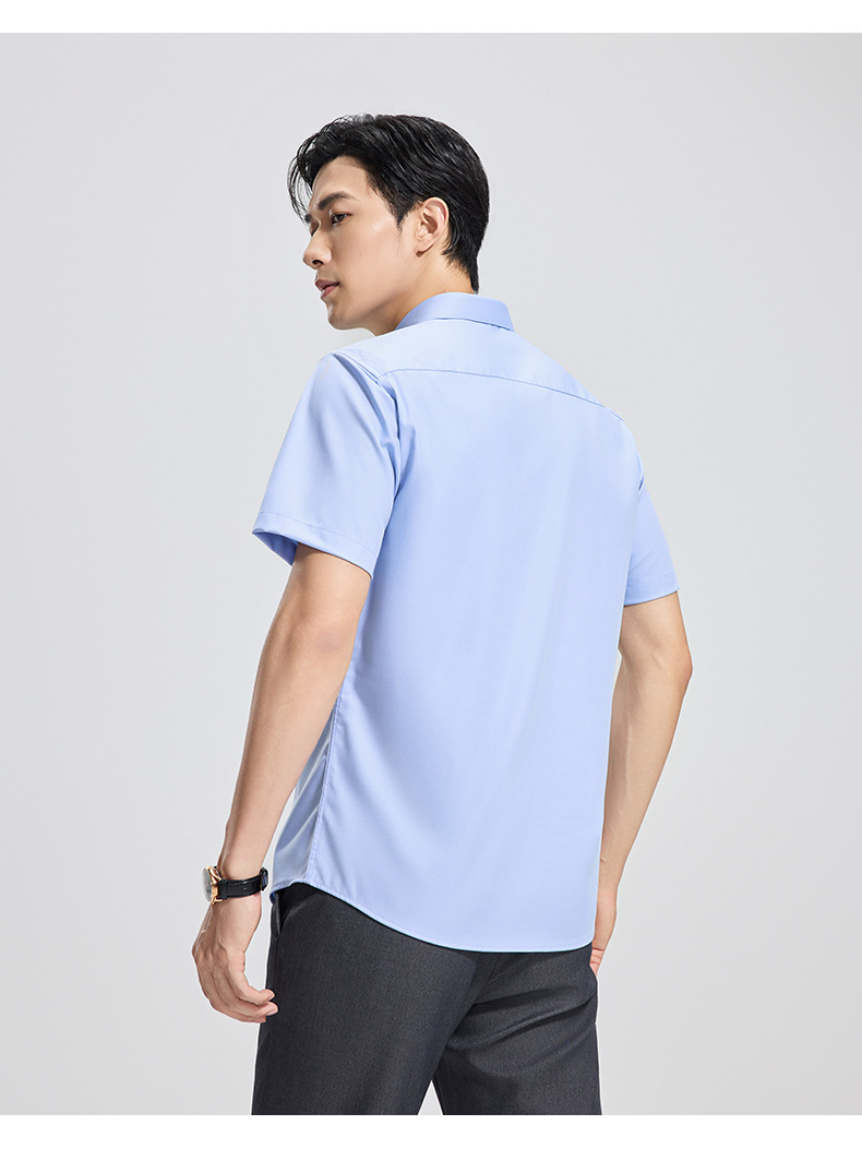 【 Mulberry Silk 】 Short-sleeved shirt for men, wrinkle-free, professional workwear top, summer thin business shirt pic 13