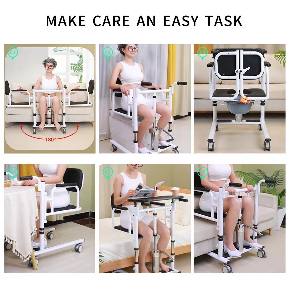 康益多移位机家用瘫痪卧床老人护理神器多功能液压升降推车洗澡椅详情7