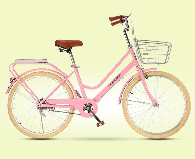 24寸女式复古单车成人轻便脚踏车学生变速代步车子淑女通勤自行车详情24