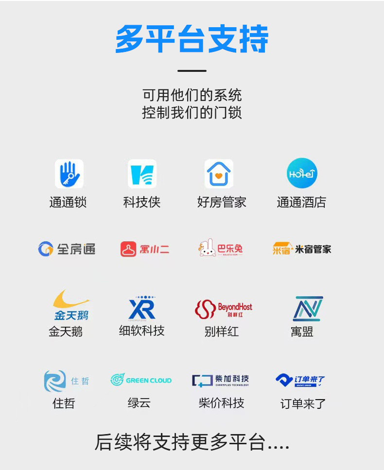 智能锁家用防盗门锁入户门指纹锁公寓民宿酒店密码锁电子锁通通锁详情12