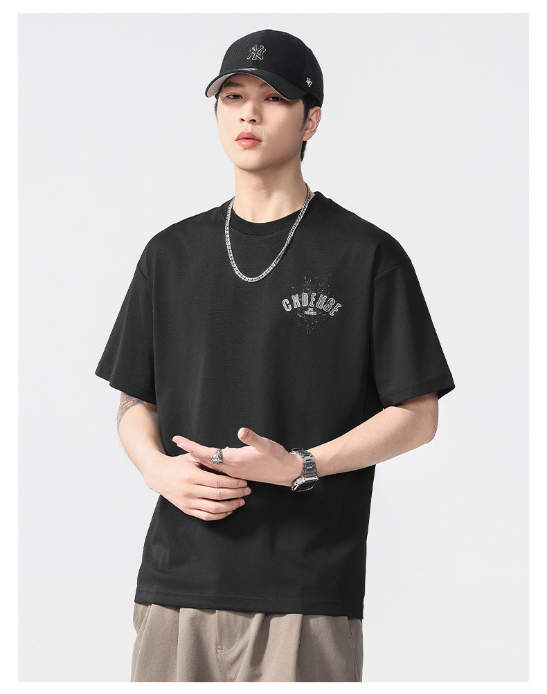 Summer new graffiti painting loose short-sleeved T-shirt for men 2025 Thin casual printed half-sleeved T-shirt pic 7