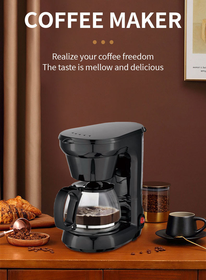 Cross-border American household coffee machine, drip milk tea machine, coffee pot, mini 750ML small grinding machine factory pic 3