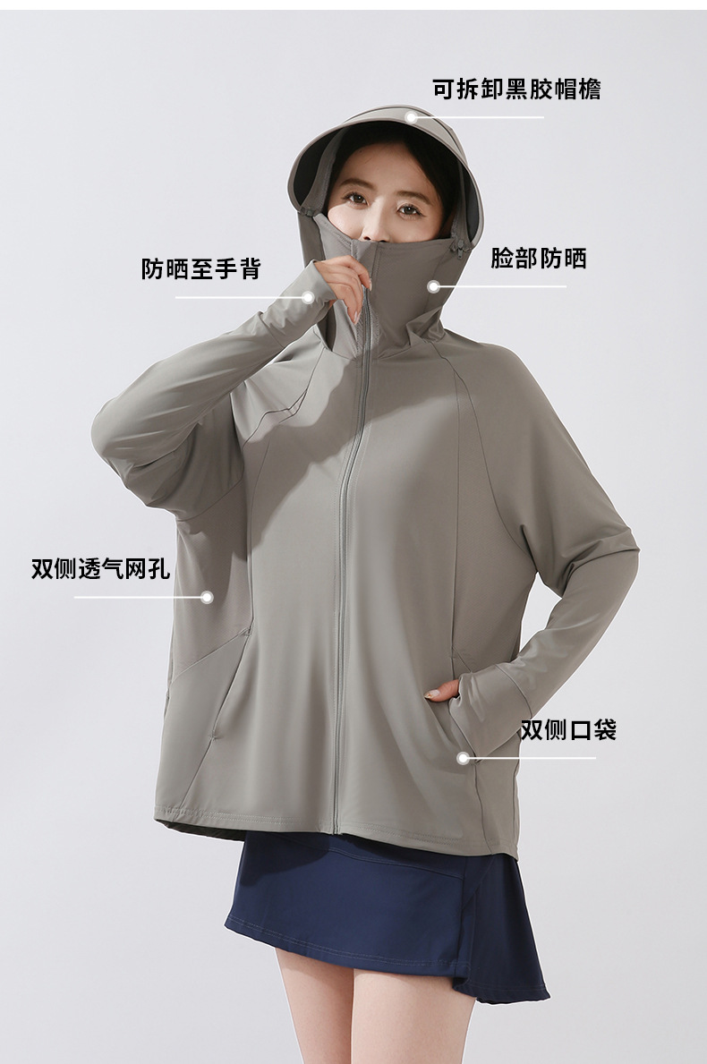 This is the same style of summer outdoor sun-protective clothing for both men and women. It is a loose and large-sized sun-protective garment with ice silk pic 13