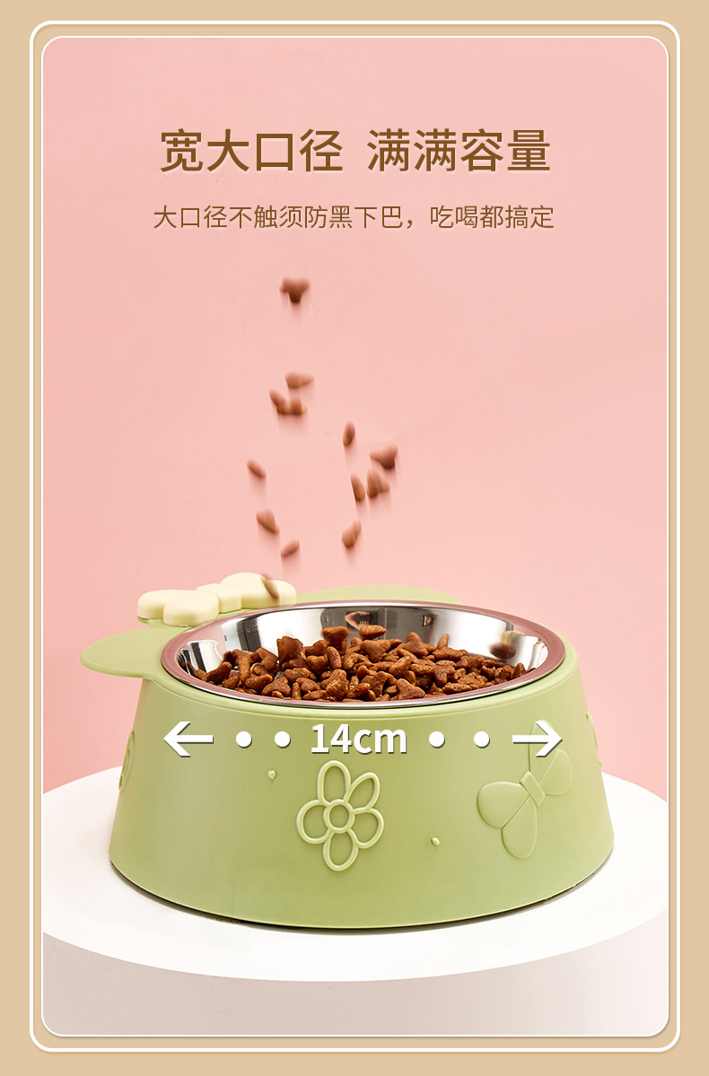 Pet stainless steel single bowl, super large capacity, dog bowl, anti-slip and anti-knock bottom, cat bowl, water dispenser, pet bowl wholesale pic 3