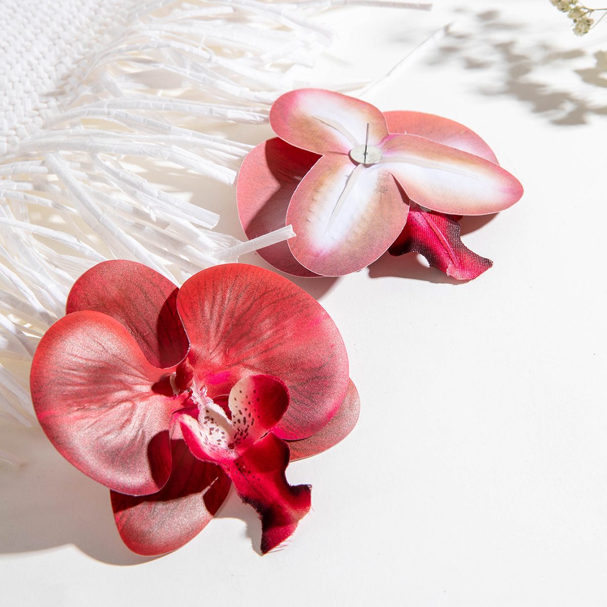 亚马逊跨境立体彩色大 蝴蝶兰花耳环 清新氛围感仿真 花卉耳饰女详情4