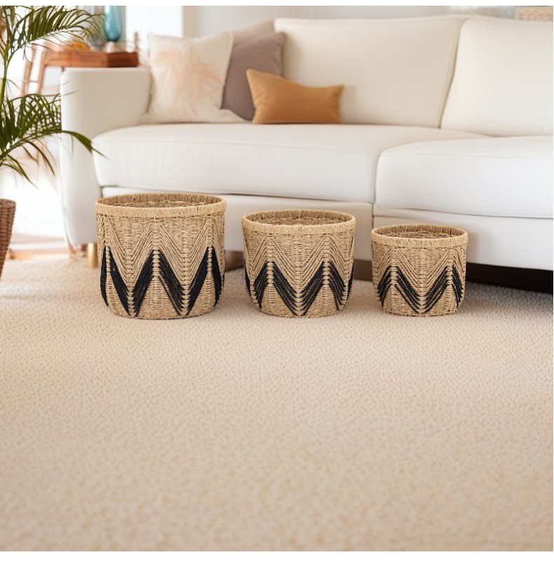 纸绳编收纳筐桌面手工编织篮子收纳框装饰篮纸编筐整理收纳箱详情19