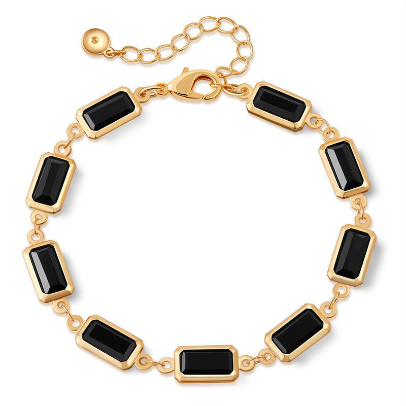 多巴胺手链跨境爱心设计小众几何水滴方形玻璃钻度假风小清新手饰详情37